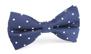 Navy Blue with White Polka Dots - Bow Tie