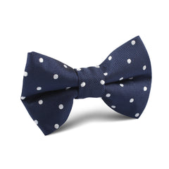 Navy Blue with White Polka Dots Kids Bow Tie