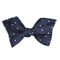 Navy Blue with White Polka Dots Self Tie Diamond Tip Bow Tie | Bowties ...