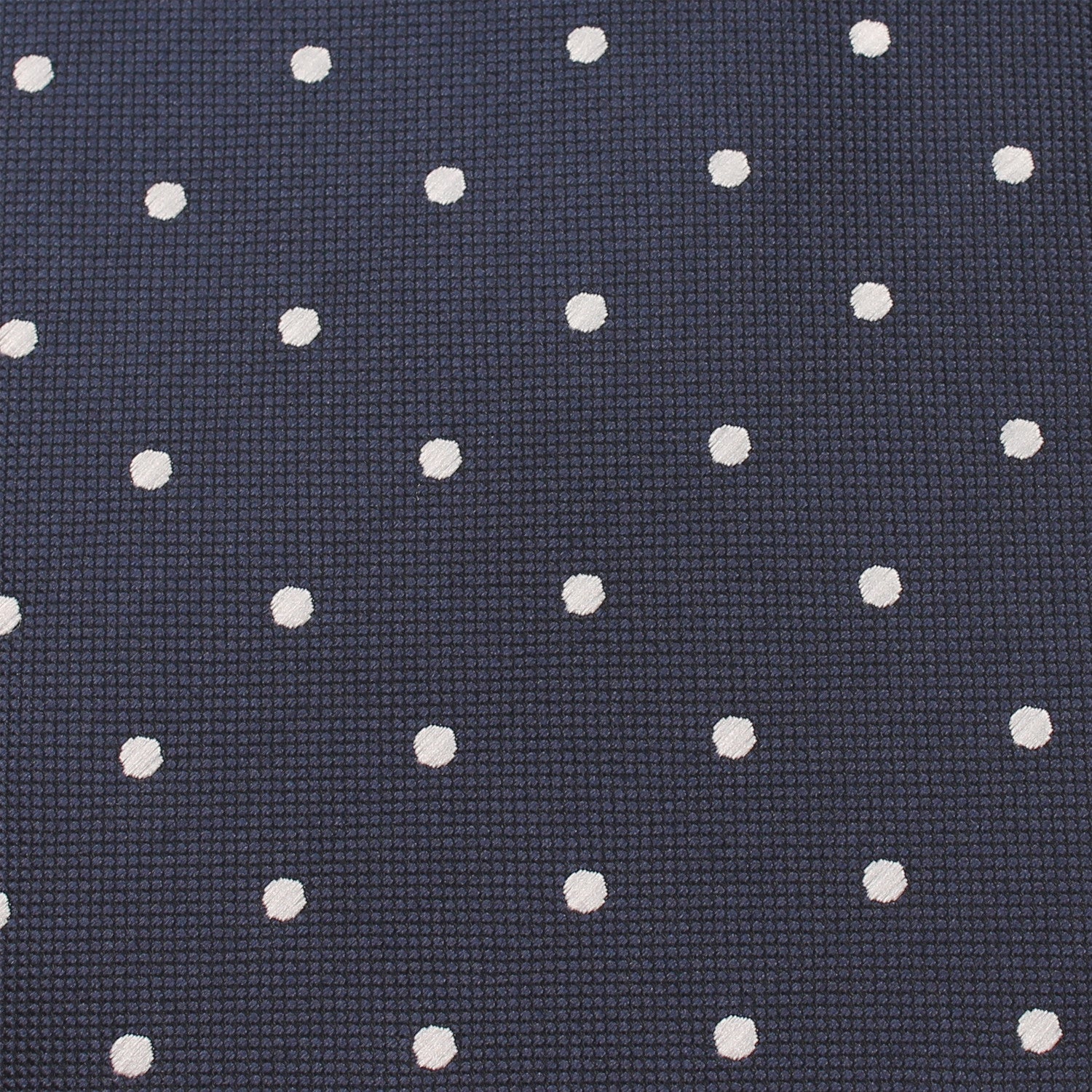 Navy Blue with White Polka Dots Tie Fabric
