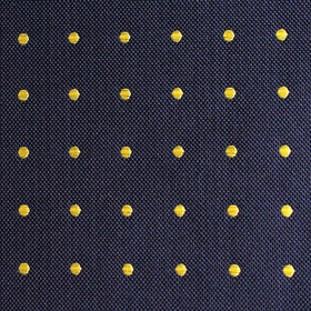 Navy Blue with Yellow Polka Dots Pocket Square