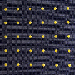 Navy Blue with Yellow Polka Dots Fabric Pocket Square M129