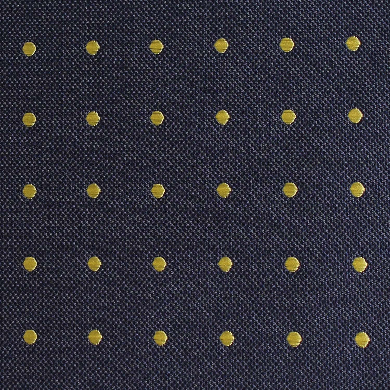 Navy Blue with Yellow Polka Dots Fabric Kids Bow Tie M129