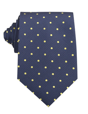 Navy Blue with Yellow Polka Dots Necktie