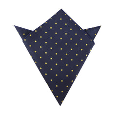 Navy Blue with Yellow Polka Dots Pocket Square