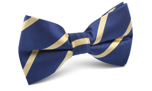Navy Blue with Yellow Stripes Bow Tie
