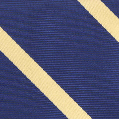 Navy Blue with Yellow Stripes Fabric Self Tie Diamond Tip Bow Tie M150