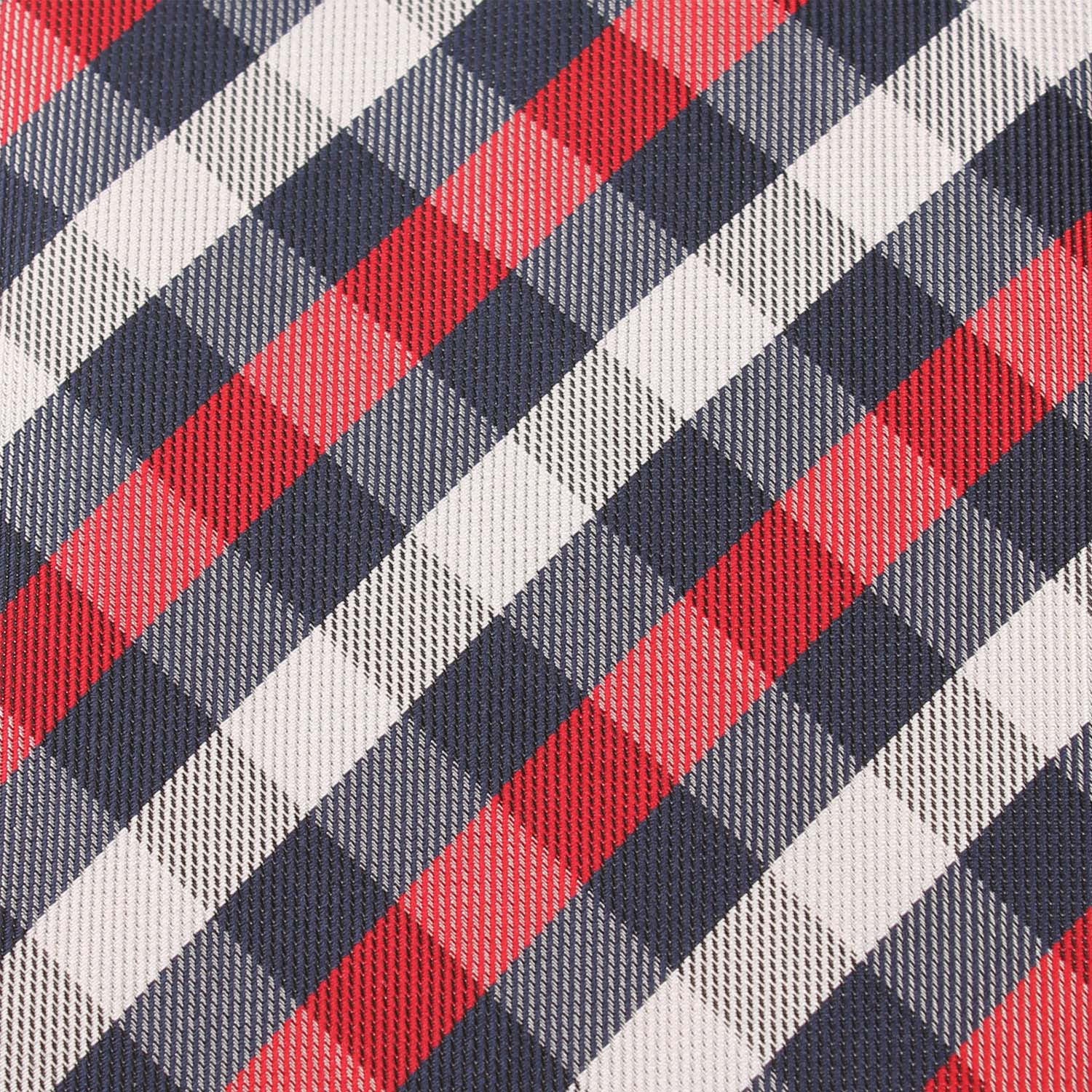 Navy Checkered Scotch Red Fabric Pocket Square X123
