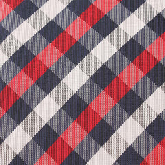 Navy Checkered Scotch Red Fabric Self Tie Bow Tie X123