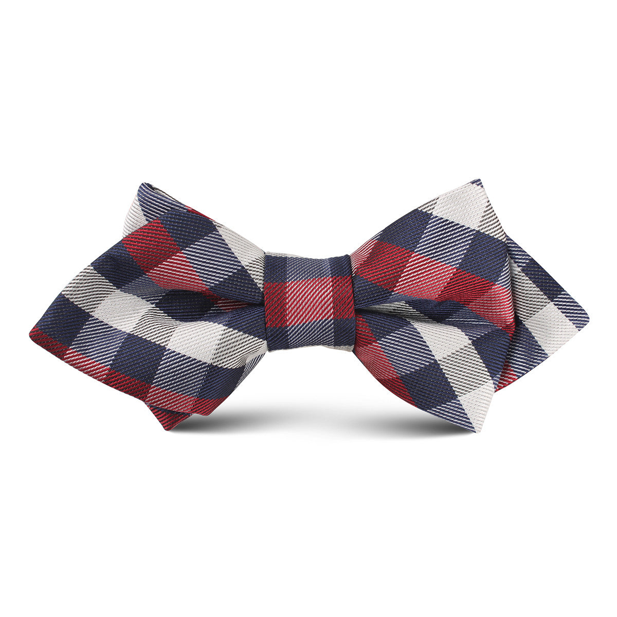 Navy Checkered Scotch Red Kids Diamond Bow Tie