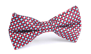 Navy and Light Blue Red Checkered - Bow Tie