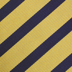 Navy Stripe Yellow Twill Fabric Skinny Tie