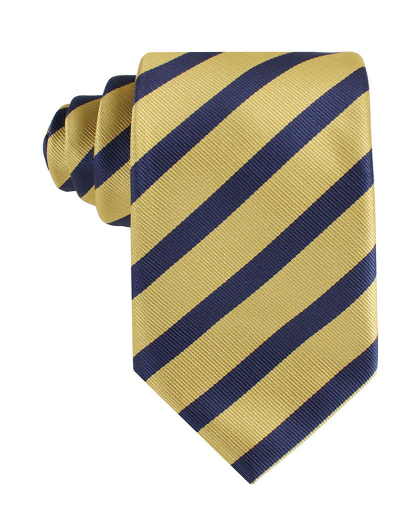Navy Stripe Yellow Twill Tie