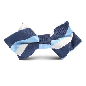 Navy Striped Blue Kids Diamond Bow Tie