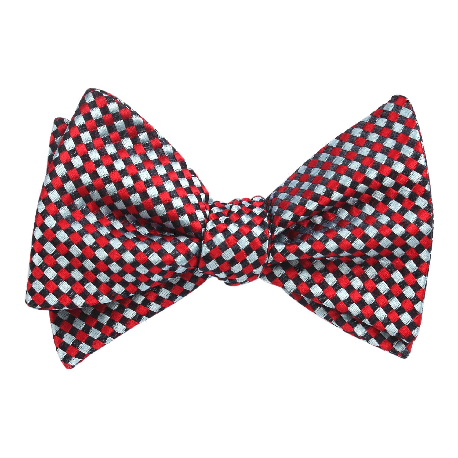 Navy and Light Blue Red Checkered - Bow Tie (Untied) Self tied knot by OTAA