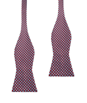 Navy and Light Blue Red Checkered - Bow Tie (Untied)