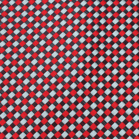 Navy and Light Blue Red Checkered Pocket Square