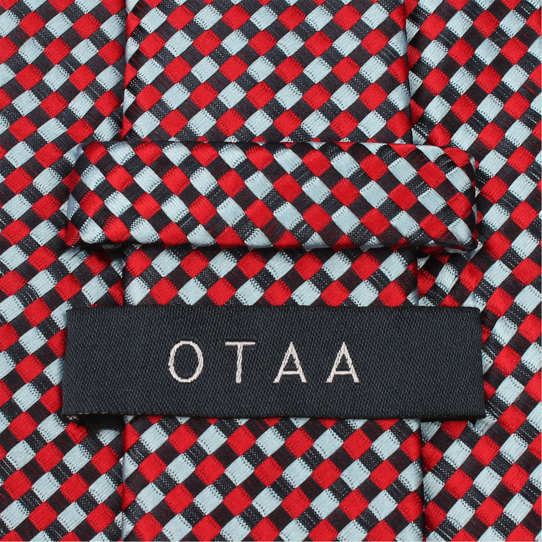 Navy and Light Blue Red Checkered Tie Back