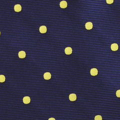 Navy on Large Yellow Dots Fabric Mens Bow Tie