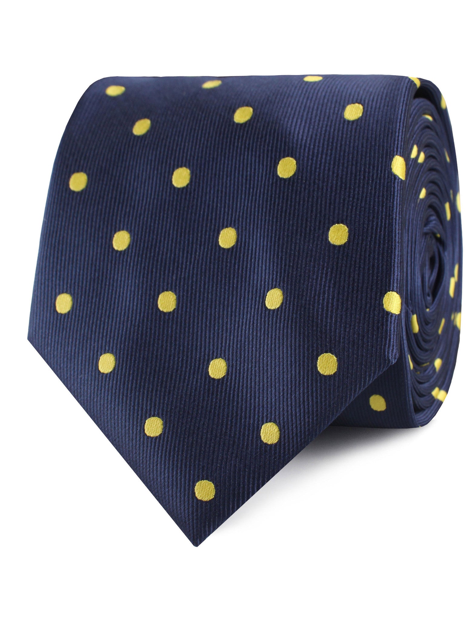 Navy on Large Yellow Dots Necktie