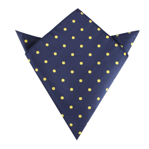 Navy on Large Yellow Dots Pocket Square