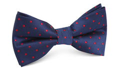 Navy on Red Mini Pin Dots Bow Tie