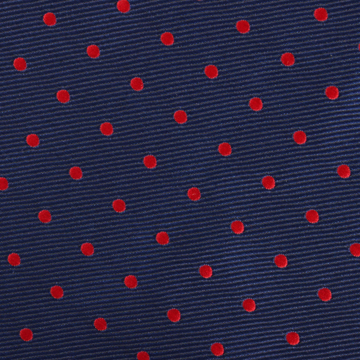 Navy on Red Mini Pin Dots Fabric Mens Diamond Bowtie