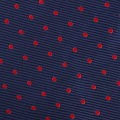 Navy on Red Mini Pin Dots Fabric Mens Diamond Bowtie