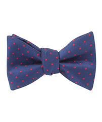 Navy on Red Mini Pin Dots Self Tied Bowtie