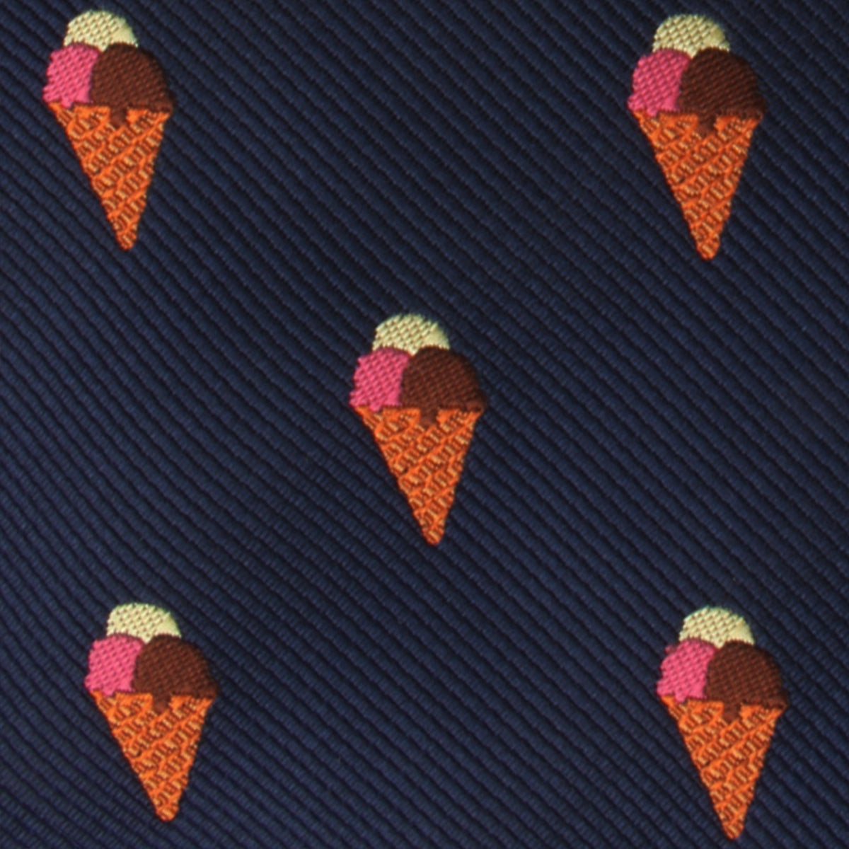 Neapolitan Ice Cream Cone Self Bow Tie Fabric