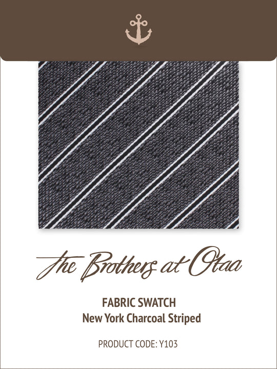 Fabric Swatch (Y103) - New York Charcoal Striped