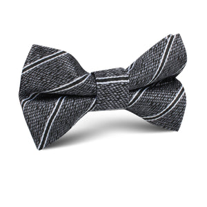 New York Charcoal Striped Kids Bow Tie