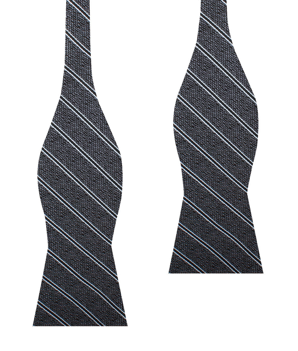 New York Charcoal Striped Self Bow Tie