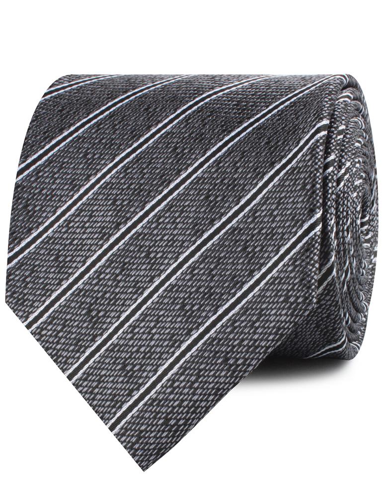New York Charcoal Striped Neckties