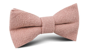 New York Dusty Nude Pink Linen Bow Tie