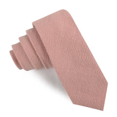 New York Dusty Nude Pink Linen Skinny Tie