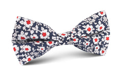 New York Navy Floral Bow Tie