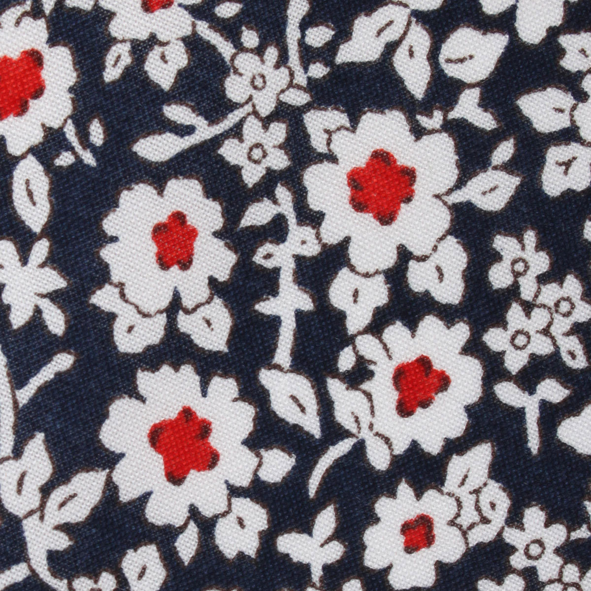 New York Navy Floral Fabric Pocket Square
