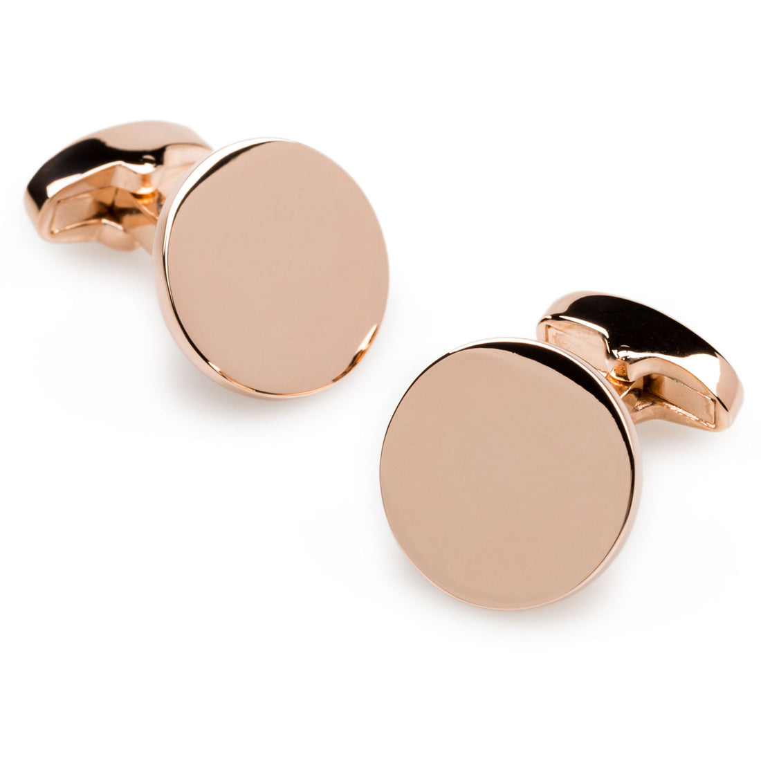 New York Rose Gold Circle Cufflinks