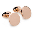 New York Rose Gold Circle Mens Cufflinks