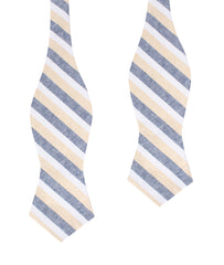 New York Striped Diamond Self Bow Tie
