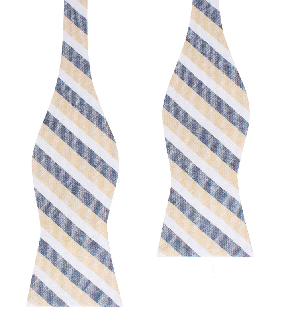 New York Striped Self Bow Tie