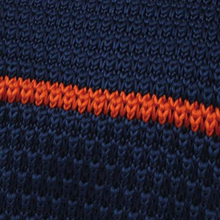 Santoro Navy Blue with Orange Striped Knitted Tie Fabric