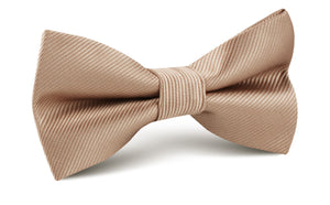 Nude Brown Twill Bow Tie