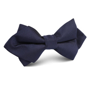 Nude Navy Blue Diamond Bow Tie