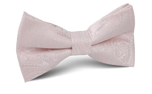 Nude Pink Paisley Bow Tie