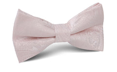 Nude Pink Paisley Bow Tie