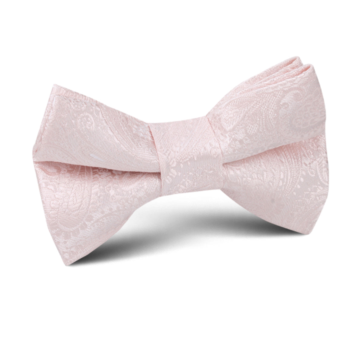 Nude Pink Paisley Kids Bow Tie