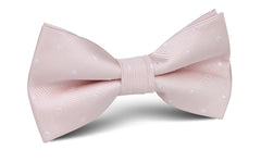 Nude Pink Polka Dots Bow Tie