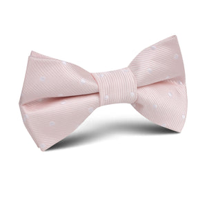 Nude Pink Polka Dots Kids Bow Tie
